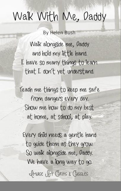 Walk with me daddy poem