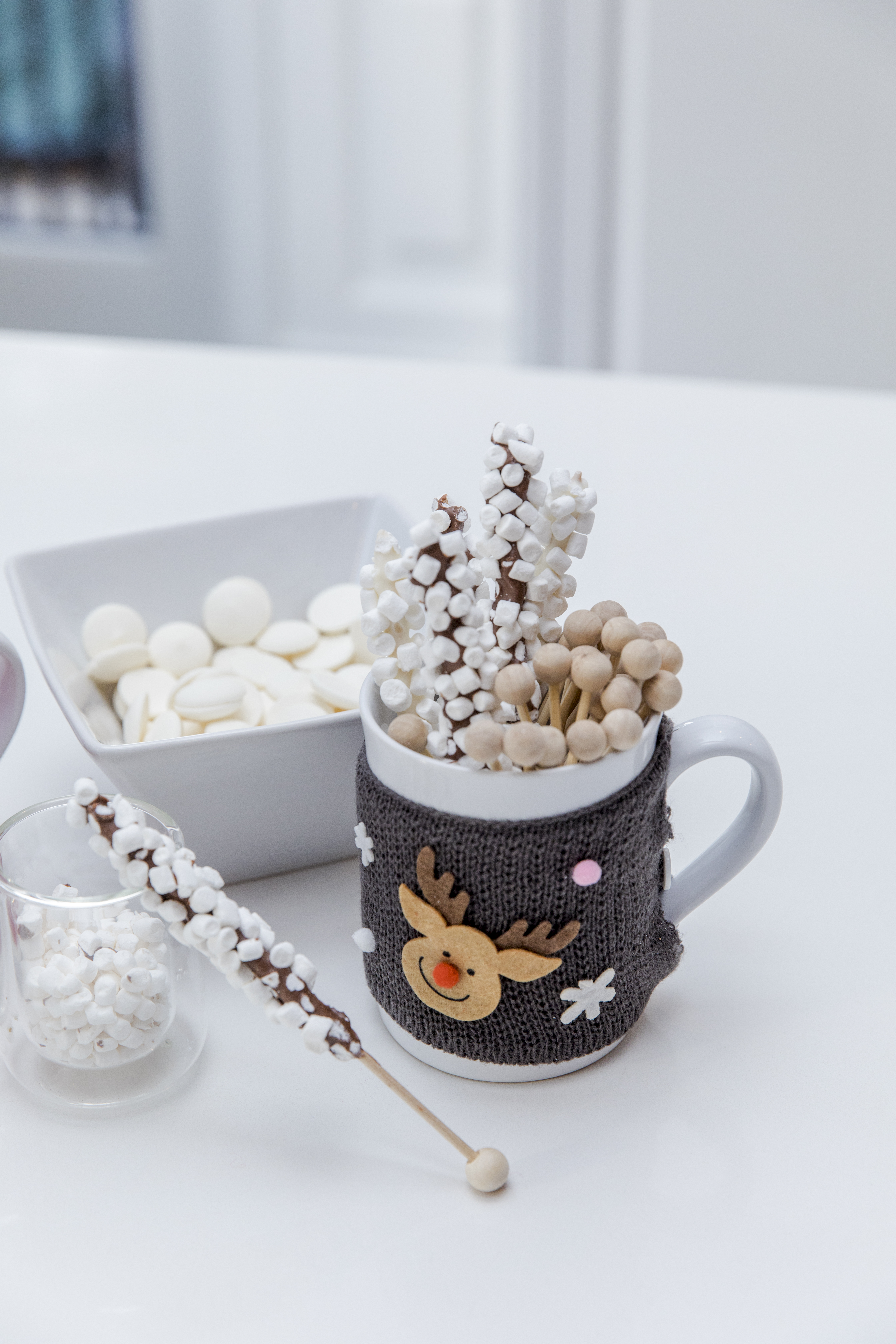 Forever Freckled is making adorable white chocolate marshmallow stirs for the holidays